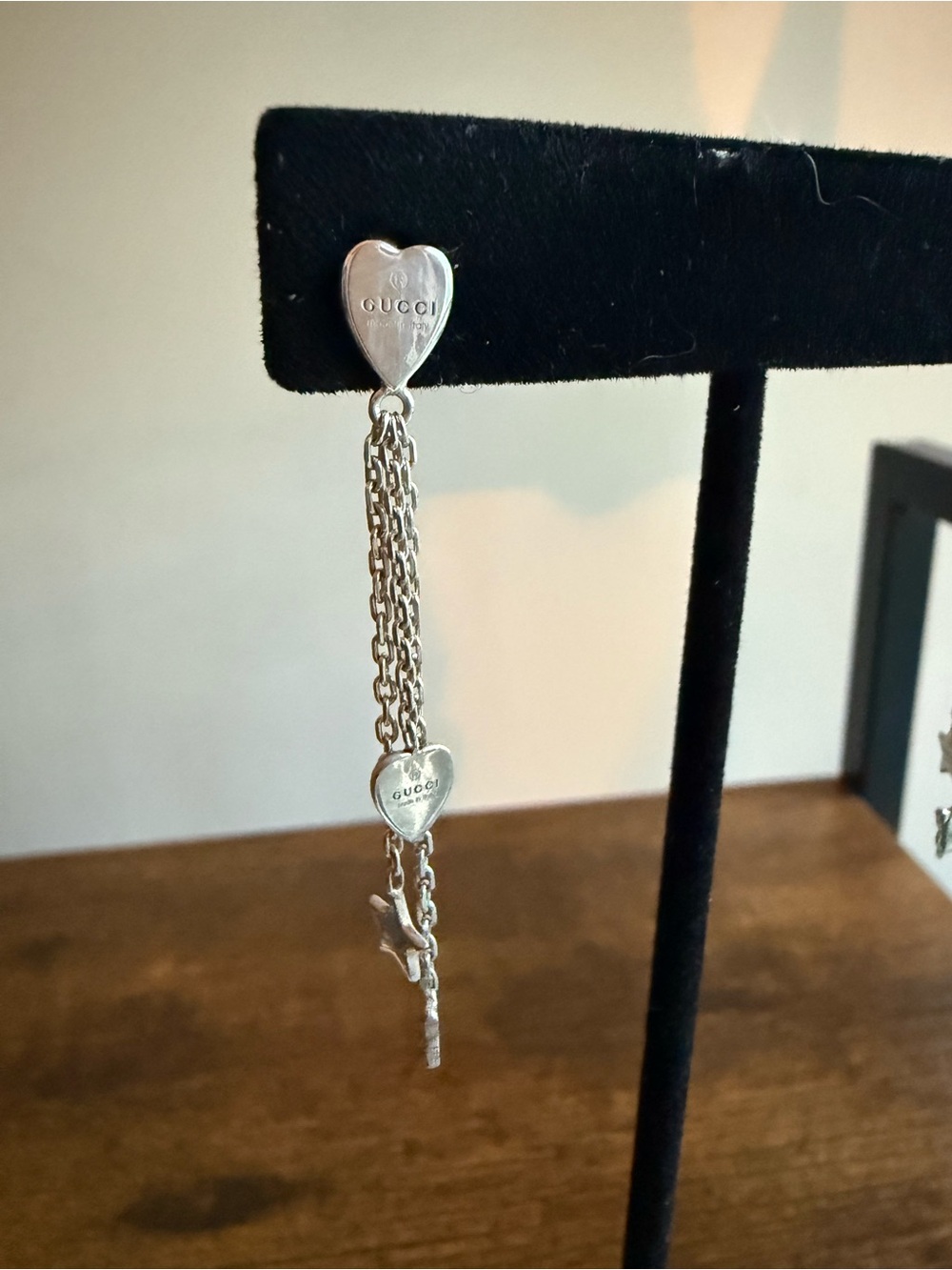 Gucci Silver Charm Chain Drop Earrings - Picture 3 of 10